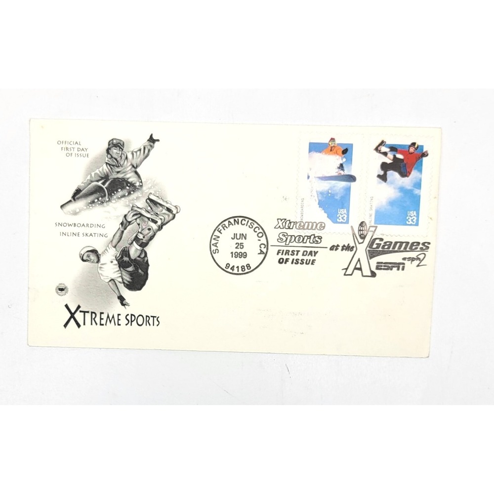 1999 San Francisco Xtreme Sports X Games ESPN First Day Cover Snow Boarding